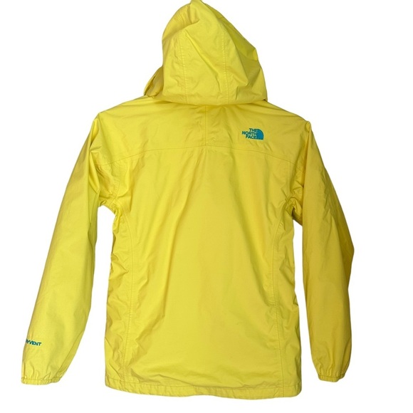 The North Face Youth Yellow Hyvent Windbreaker Water Resisted Hood Jacket 14/16 - Picture 2 of 12